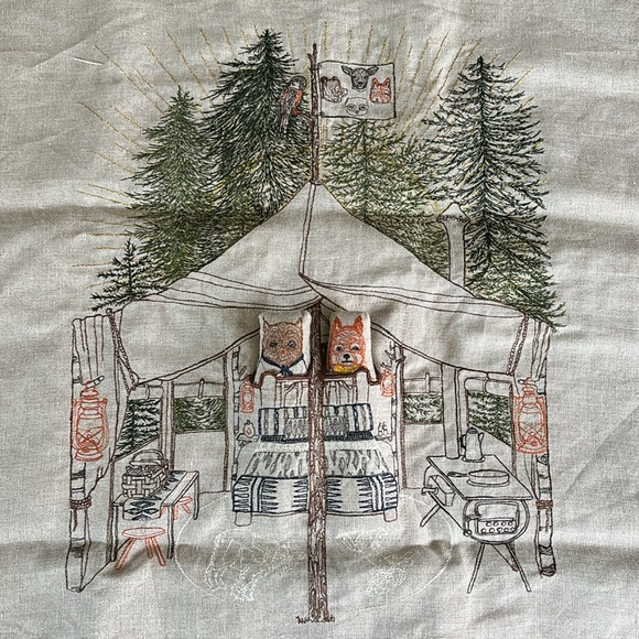 Coral & Tusk Pillow Camper Fox Owl - Picture 2 of 14